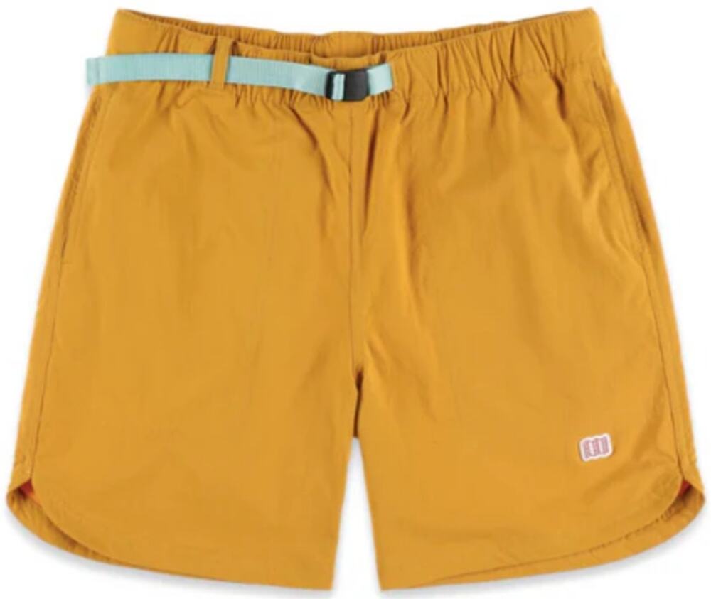 Topo Designs River Shorts 6" Relaxed Water Repellent Pockets Mustard M